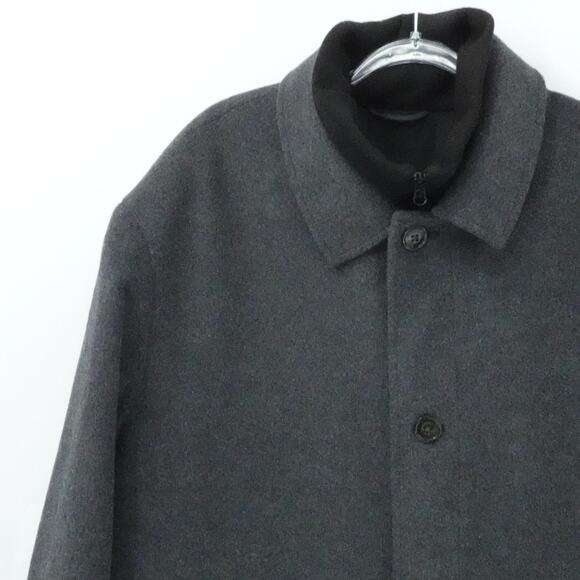 Lauren Ralph Lauren Car Coat Mens 58R Charcoal Wool Blend Quilted Lined Zip Bib - Picture 5 of 15